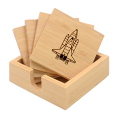 Rocket Shuttle Spaceship Science Bamboo Coaster Set by Salman4z