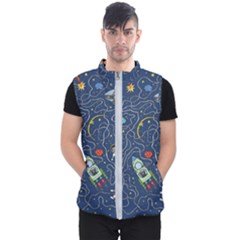 Cat Cosmos Cosmonaut Rocket Men s Puffer Vest by Salman4z