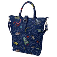 Cat Cosmos Cosmonaut Rocket Buckle Top Tote Bag by Salman4z