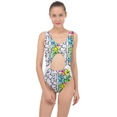 Brain Mind Psychology Idea Drawing Center Cut Out Swimsuit by Salman4z