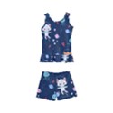 Cute Astronaut Cat With Star Galaxy Elements Seamless Pattern Kids  Boyleg Swimsuit View1