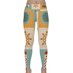 Nautical Elements Collection Lightweight Velour Classic Yoga Leggings by Salman4z