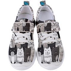 Cute Cat Hand Drawn Cartoon Style Women s Velcro Strap Shoes by Salman4z