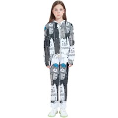 Cute Cat Hand Drawn Cartoon Style Kids  Tracksuit by Salman4z