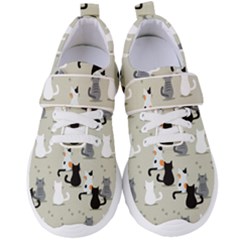 Cute Cat Seamless Pattern Women s Velcro Strap Shoes by Salman4z