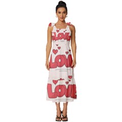 Hand Drawn Valentines Day Element Collection Tie-strap Tiered Midi Chiffon Dress by Salman4z