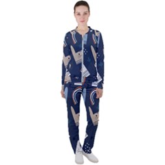 Colorful Cute Cat Seamless Pattern Casual Jacket And Pants Set by Salman4z