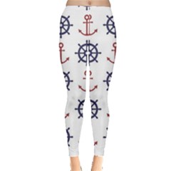 Nautical Seamless Pattern Leggings  by Salman4z