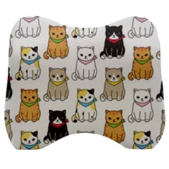 Cat Kitten Seamless Pattern Velour Head Support Cushion by Salman4z