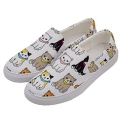 Cat Kitten Seamless Pattern Men s Canvas Slip Ons by Salman4z