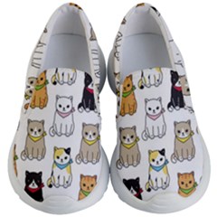 Cat Kitten Seamless Pattern Kids Lightweight Slip Ons by Salman4z