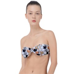 Cute-cat-kitten-cartoon-doodle-seamless-pattern Classic Bandeau Bikini Top  by Salman4z