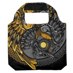 Yin-yang-owl-doodle-ornament-illustration Premium Foldable Grocery Recycle Bag by Salman4z