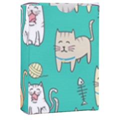 Seamless-pattern-cute-cat-cartoon-with-hand-drawn-style Playing Cards Single Design (rectangle) With Custom Box by Salman4z