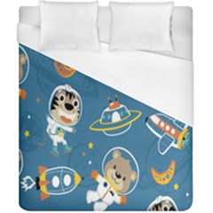 Seamless-pattern-funny-astronaut-outer-space-transportation Duvet Cover (california King Size) by Salman4z