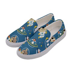 Seamless-pattern-funny-astronaut-outer-space-transportation Women s Canvas Slip Ons by Salman4z