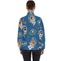 Seamless-pattern-funny-astronaut-outer-space-transportation Women s High Neck Windbreaker View2