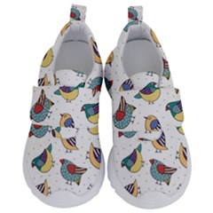 Seamless-pattern-with-hand-drawn-bird-black Kids  Velcro No Lace Shoes by Salman4z