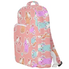 Cute-kawaii-kittens-seamless-pattern Double Compartment Backpack by Salman4z