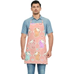 Cute-kawaii-kittens-seamless-pattern Kitchen Apron by Salman4z