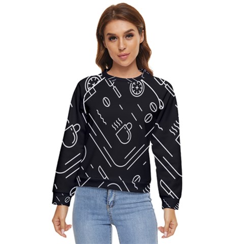 Coffee-background Women s Long Sleeve Raglan Tee by Salman4z