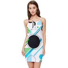 Geometric-shapes-background Summer Tie Front Dress by Salman4z