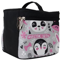 Big-set-with-cute-cartoon-animals-bear-panda-bunny-penguin-cat-fox Make Up Travel Bag (big) by Salman4z