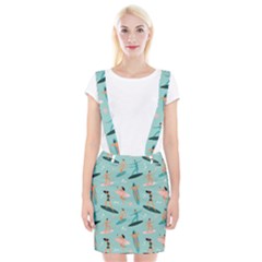 Beach-surfing-surfers-with-surfboards-surfer-rides-wave-summer-outdoors-surfboards-seamless-pattern- Braces Suspender Skirt by Salman4z