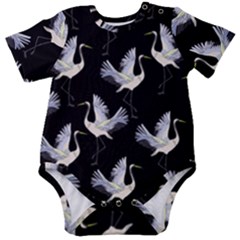 Crane Pattern Baby Short Sleeve Bodysuit by Salman4z