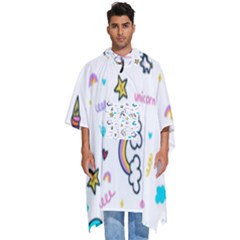 Unicorns-rainbows-seamless-pattern Men s Hooded Rain Ponchos by Salman4z