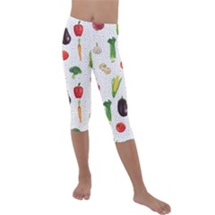 Vegetable Kids  Lightweight Velour Capri Leggings  by SychEva