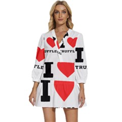 I Love Truffles V-neck Placket Mini Dress by ilovewhateva