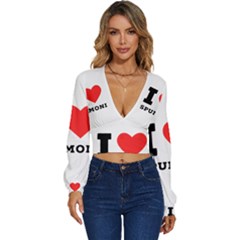 I Love Spumoni Long Sleeve Deep-v Velour Top by ilovewhateva