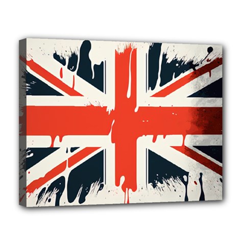 Union Jack England Uk United Kingdom London Canvas 14  X 11  (stretched) by Ravend