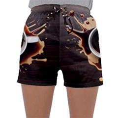 Coffee Cafe Espresso Drink Beverage Sleepwear Shorts by Ravend