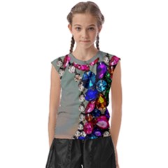 Colorful Diamonds Kids  Raglan Cap Sleeve Tee by Sparkle