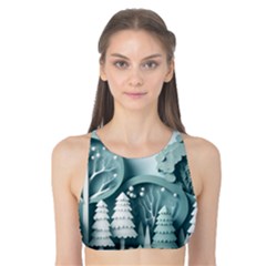 Background Christmas Winter Holiday Background Tank Bikini Top by Ravend