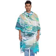 Waves Ocean Sea Tsunami Nautical Painting Men s Hooded Rain Ponchos by Ravend