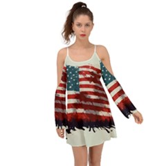 Patriotic Usa United States Flag Old Glory Boho Dress by Ravend