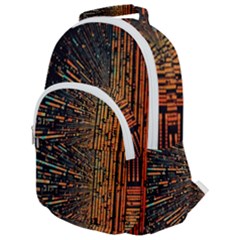 Data Abstract Abstract Background Background Rounded Multi Pocket Backpack by Ravend