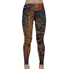Data Abstract Abstract Background Background Lightweight Velour Classic Yoga Leggings by Ravend