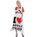 I love Apple crisp Cross Front Sharkbite Hem Maxi Dress View1