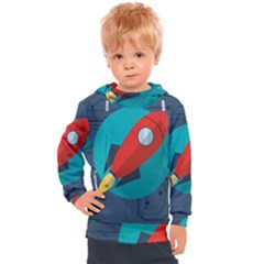 Rocket-with-science-related-icons-image Kids  Hooded Pullover by Salman4z