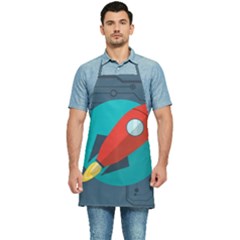 Rocket-with-science-related-icons-image Kitchen Apron by Salman4z