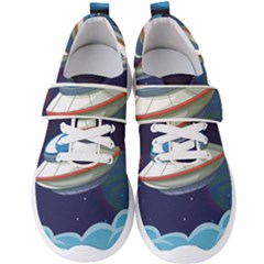 Ufo-alien-spaceship-galaxy Men s Velcro Strap Shoes by Salman4z