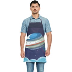 Ufo-alien-spaceship-galaxy Kitchen Apron by Salman4z