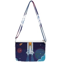 Spaceship-milkyway-galaxy Double Gusset Crossbody Bag by Salman4z