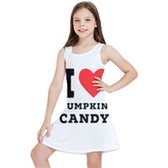 I Love Pumpkin Candy Kids  Lightweight Sleeveless Dress by ilovewhateva