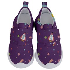 Space-travels-seamless-pattern-vector-cartoon Kids  Velcro No Lace Shoes by Salman4z