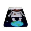 Boy-spaceman-space-rocket-ufo-planets-stars Fitted Sheet (Full/ Double Size) View1